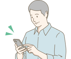 スマートフォンを操作する人