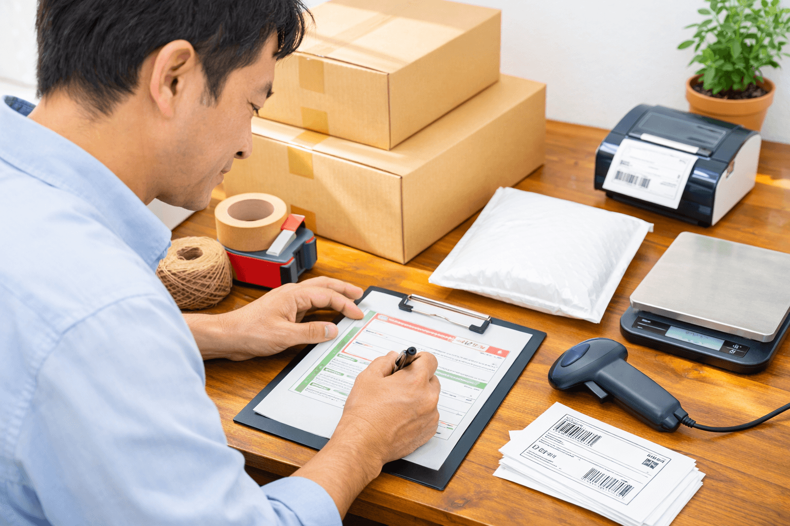 返礼品を発送する準備