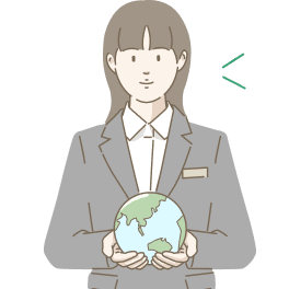 地球を大切に抱える葬儀スタッフのイラスト